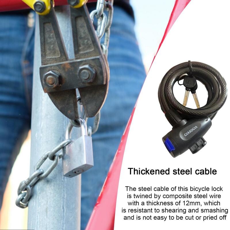 Popularno rasprodana brava za lanac za bicikle 1,0 m, mali uređaj protiv krađe, brave za skutere, namotana sigurna kombinacija brave za bicikle, električna za teške uvjete rada