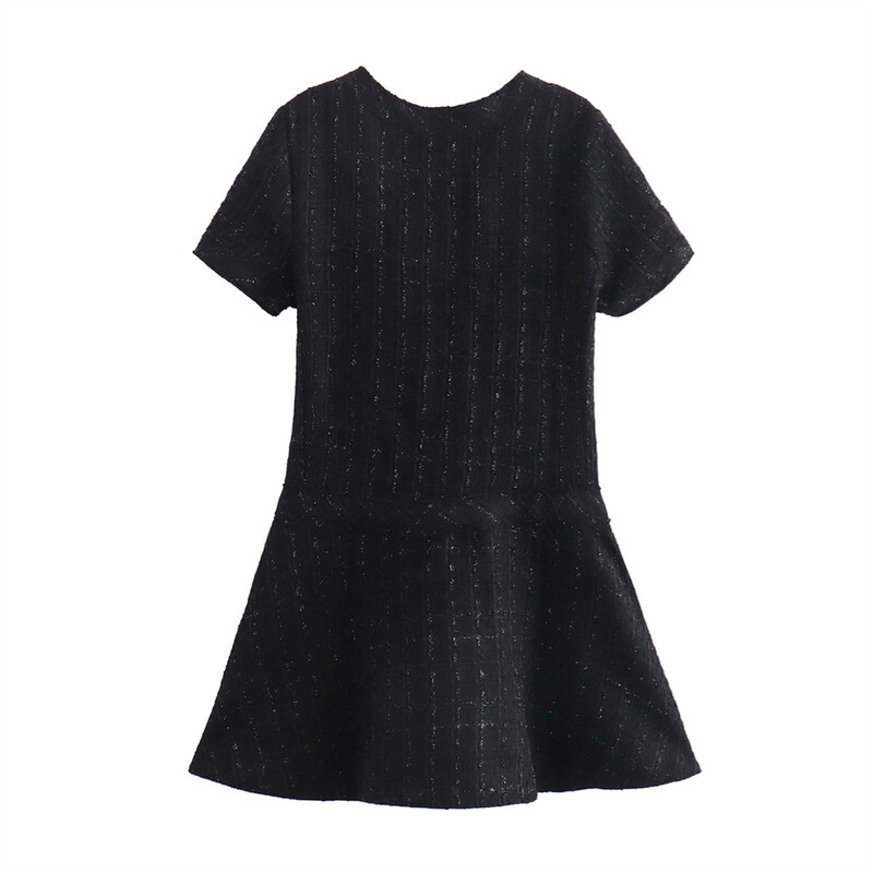 PB&ZA2024 Őszi új divatos, karcsúsított, egyszerű temperamentumú női, sokoldalú, magas derekú rövid ruha elegáns stílussal