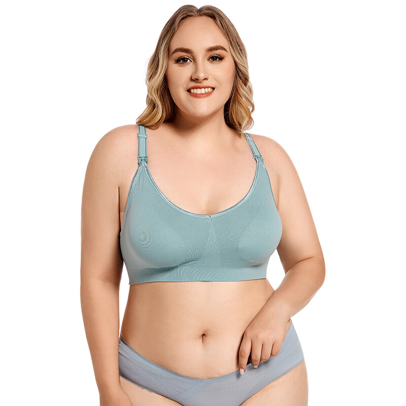 Nagy méretű vezeték nélküli kismama melltartó, elöl nyitott, összegyűjti, megakadályozza a megereszkedést, varrat nélküli 3D lélegző, kényelmes szoptató melltartó