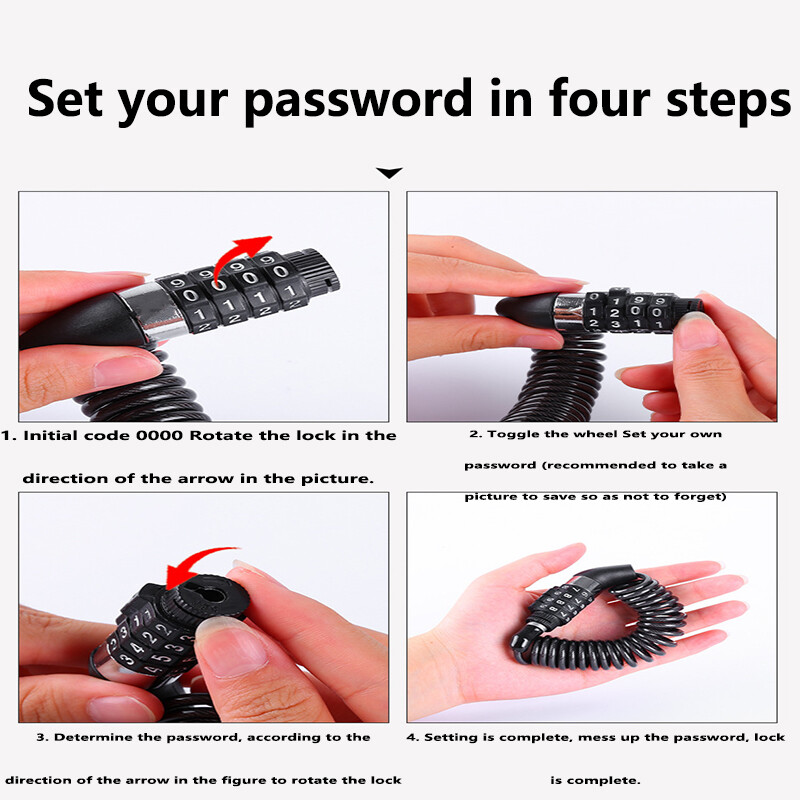 Žičani lanac za zaključavanje bicikla Bicikl brdski bicikl motocikl protiv krađe kombinirana brava kaciga za prtljagu univerzalne brave Dodaci