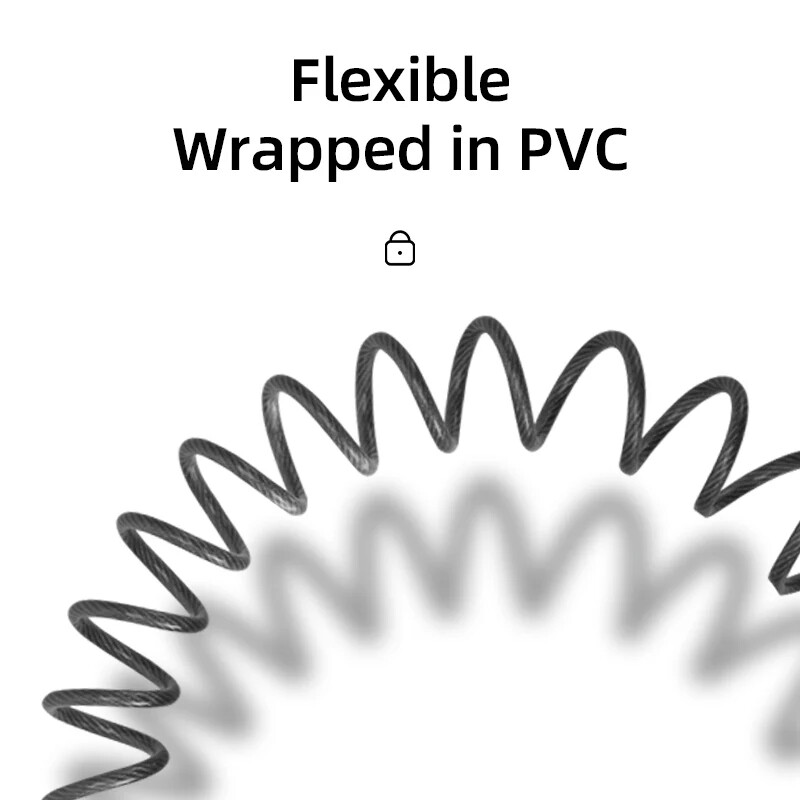 ROCKBROS bukósisak zárak mini kerékpárzár lopásgátló kerékpárzár Ultrakönnyű rugalmas 90 cm jelszavas zárak kerékpáros motoros sisakzár