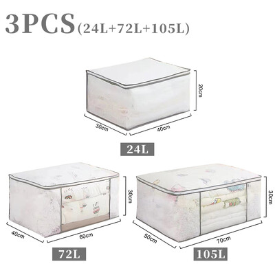 4/2/1 DB paplan tárolótáska nagy kapacitású válogatótáskák ruhák paplantakaró porálló szekrény ágy alatti nedvességálló rendszerező