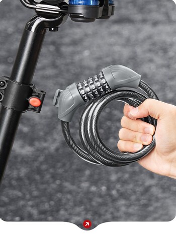 Xunting Bicycle 5ψήφιος κωδικός Cable Lock Mountain Bike Road Lock Αντικλεπτικό συνδυασμός Αριθμός Κωδικός Αξεσουάρ ποδηλάτου ασφαλείας