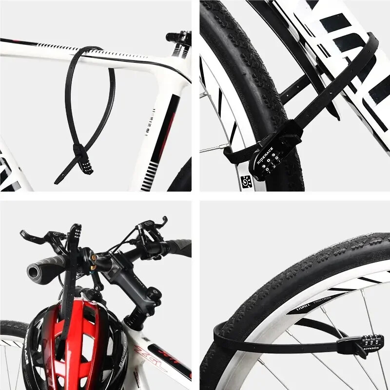 Paroles kaklasaites slēdzene Daudzfunkcionāls velosipēda elektriskais skrejritenis Motocikls Pārnēsājams pretaizdzīšanas 3 ciparu velosipēda ķiveres slēdzene, melna