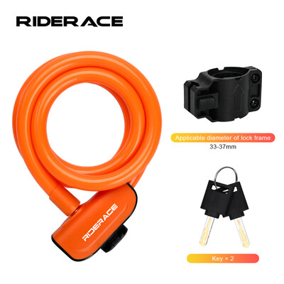 RIDERACE Blocare cablu pentru biciclete Mountain Bike Blocare portabilă cu inel antifurt de înaltă securitate pentru scuter electric E-Bike Ciclism rutier