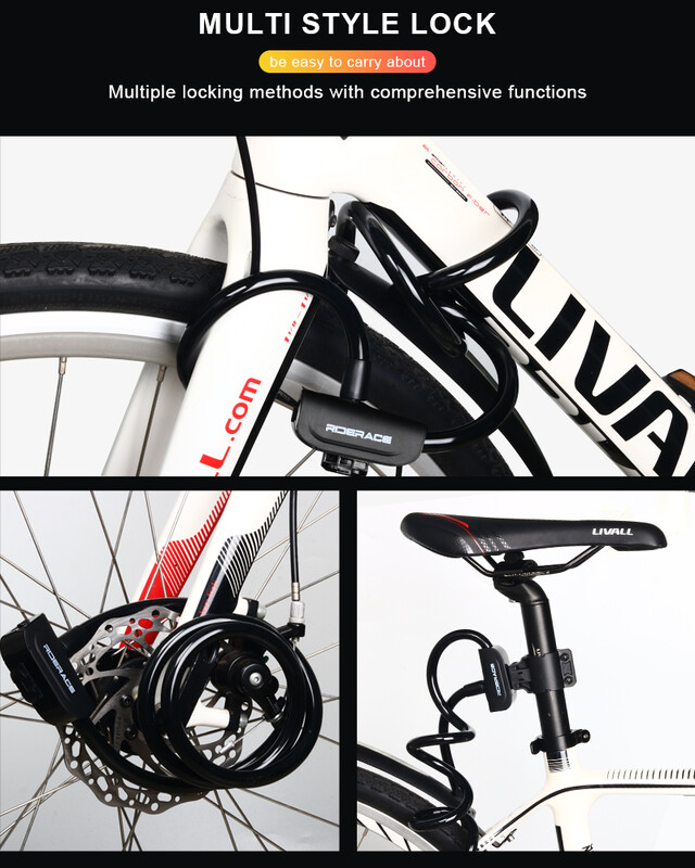 RIDERACE kerékpár kábelzár hegyikerékpár hordozható lopásgátló gyűrűs zár nagy biztonságú robogóhoz elektromos e-bike országúti kerékpározáshoz