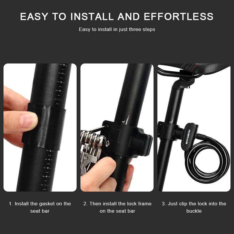 RIDERACE kerékpár kábelzár hegyikerékpár hordozható lopásgátló gyűrűs zár nagy biztonságú robogóhoz elektromos e-bike országúti kerékpározáshoz