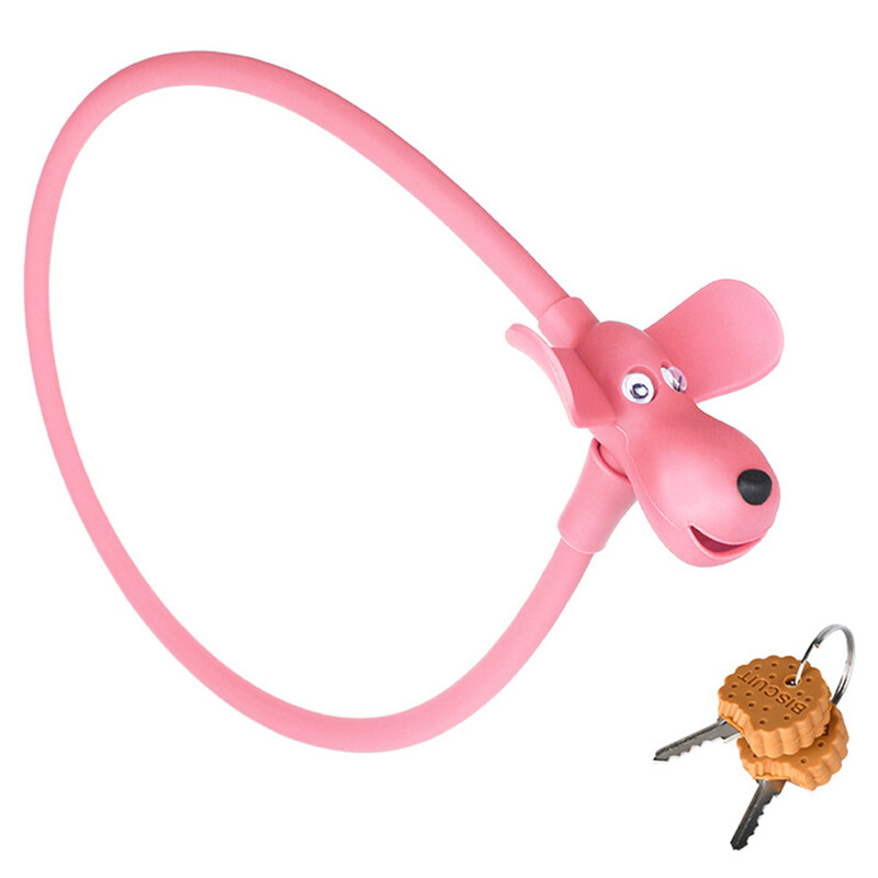 Protuprovalna brava za bicikl za pse s 2 ključa u obliku kolačića Brava za bicikl prekrivena silikonom Kreativna dječja simpatična kabelska brava Dodaci za bicikl