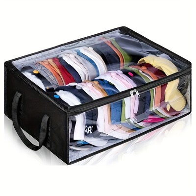 1 buc/2 buc Sac de praf pentru depozitarea pălăriilor Capacitate mare pentru diferite tipuri. Capac din plastic transparent și menține forma ferestrei Curățarea pălăriilor