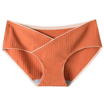 Prugaste jacquard pamučne gaćice s niskim strukom na trbuhu za trudnice Bešavne donje rublje veće veličine za trudnice Ženske trudničke gaćice