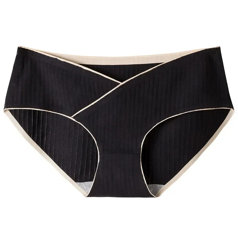 Prugaste jacquard pamučne gaćice s niskim strukom na trbuhu za trudnice Bešavne donje rublje veće veličine za trudnice Ženske trudničke gaćice
