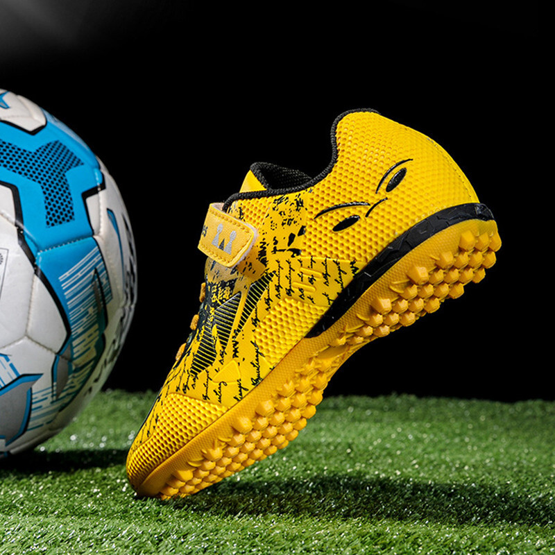 Gyerek focicipő futballcipő gyerek fiú lány tornacipő új bőr magas szárú futballkapcsok edzés kültéri horog és hurok