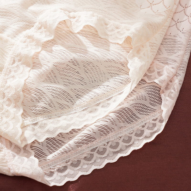 Grūtniecēm vienkrāsains ar augstu vidukli bezšuvju mežģīņu biksītes Sieviešu seksīga caurspīdīga, mīksta, ādai draudzīga elpojoša apakšveļa