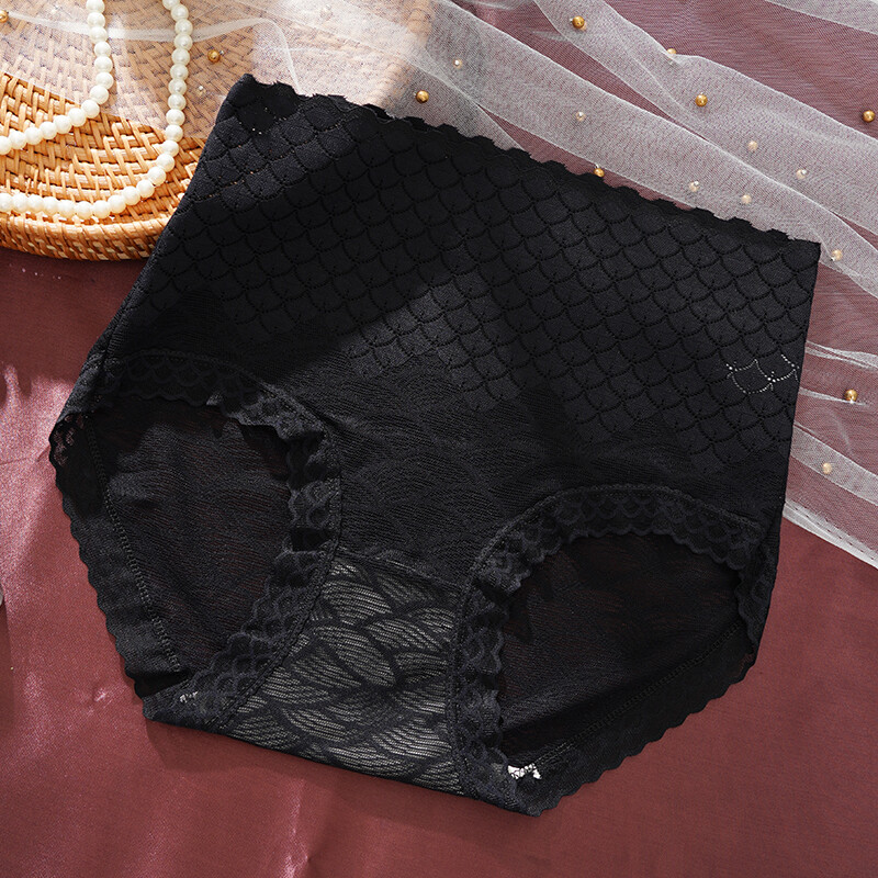 Prozračne gaćice s visokim strukom za trudnice, mekane i udobne za kožu, ženske jednobojne prozirne čipkaste gaćice