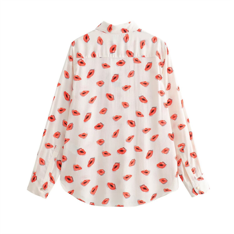 Taop&Za 2024 Set de fuste de cămașă largi imprimate, cu mânecă lungă, cu rever, în stil european și american