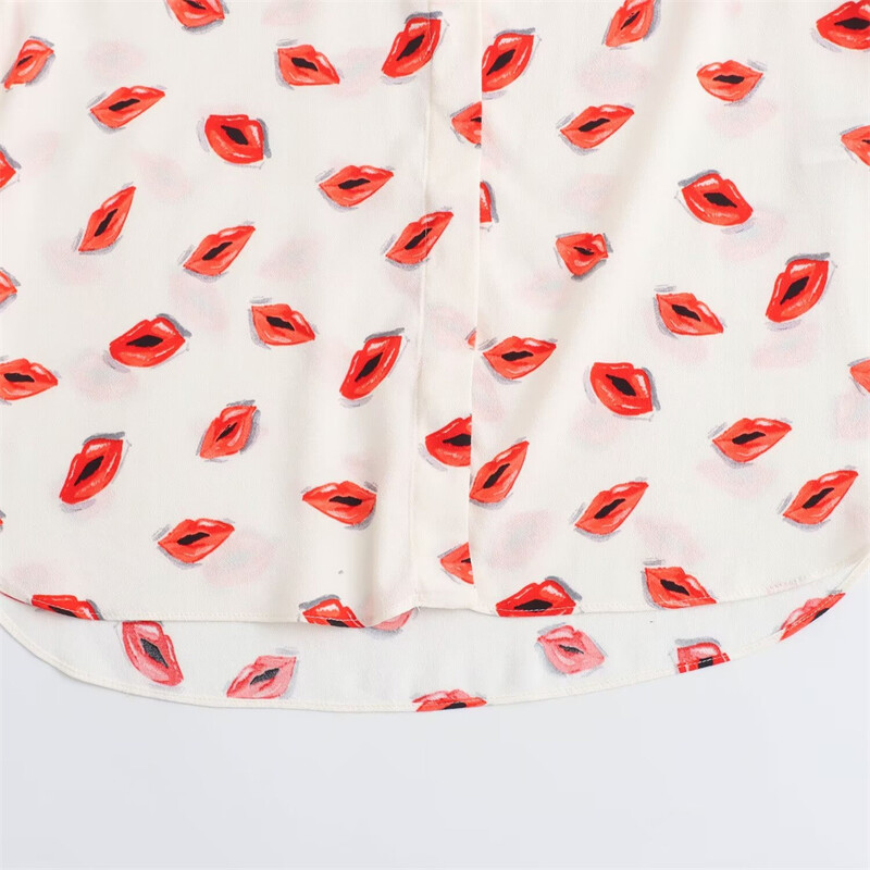 Taop&Za 2024 Set de fuste de cămașă largi imprimate, cu mânecă lungă, cu rever, în stil european și american