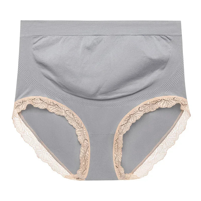 Ar augstu vidukli ar neilona biksītes grūtniecēm ar mežģīnēm elpojošiem biksēm Apģērbi grūtniecēm Grūtniecības apakšveļa vēders