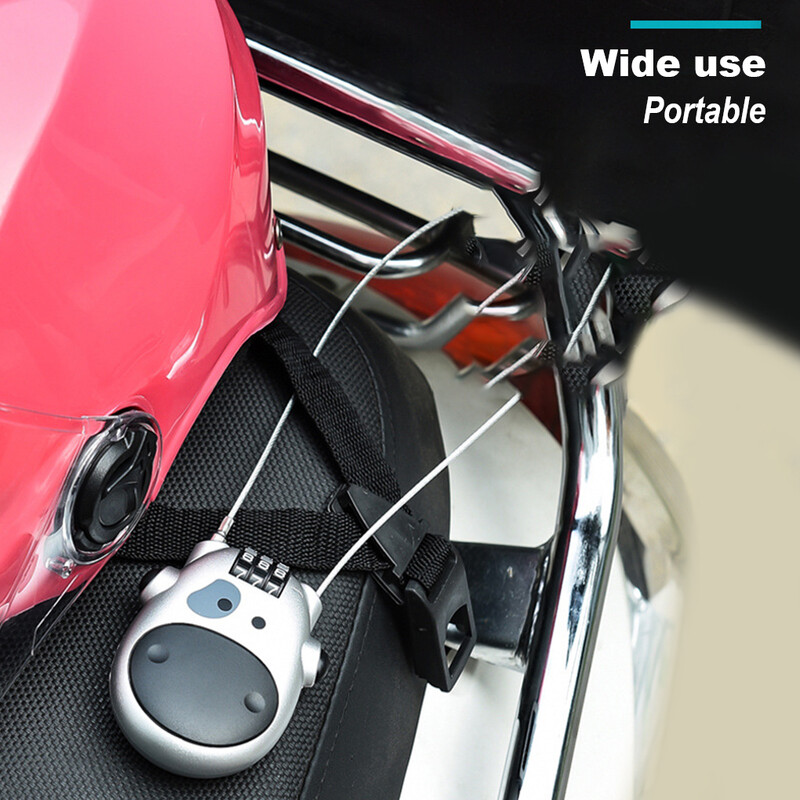 Cască Blocare codificată Cablu telescopic de oțel Motocicletă Combinație Lacăt Antifurt Parolă Instrument de blocare a roții