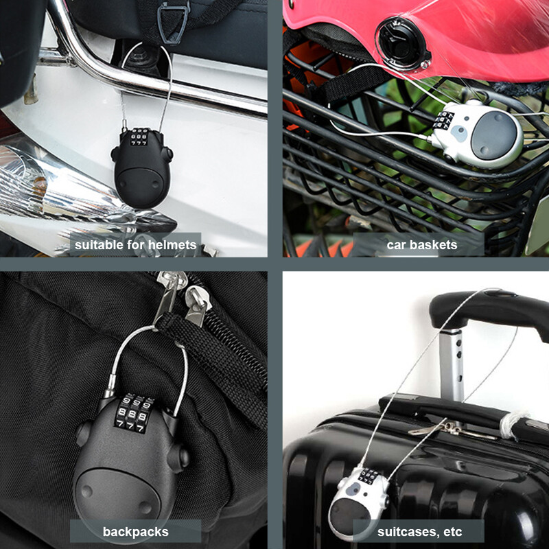 Cască Blocare codificată Cablu telescopic de oțel Motocicletă Combinație Lacăt Antifurt Parolă Instrument de blocare a roții