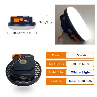 Punjiva snažna svjetiljka za kampiranje s magnetom Snažno svjetlo Prijenosne svjetiljke LED svjetla za šator Rasvjeta za popravak na poslu