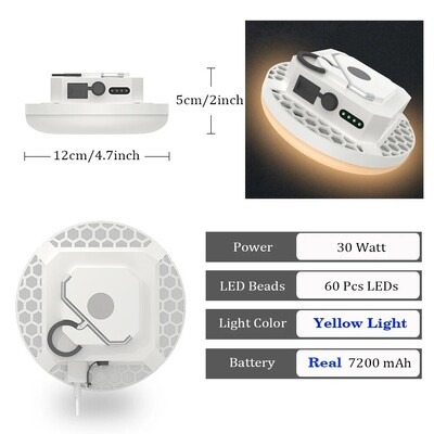 Punjiva snažna svjetiljka za kampiranje s magnetom Snažno svjetlo Prijenosne svjetiljke LED svjetla za šator Rasvjeta za popravak na poslu