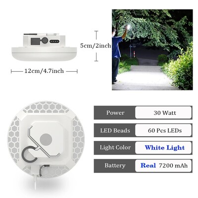 Punjiva snažna svjetiljka za kampiranje s magnetom Snažno svjetlo Prijenosne svjetiljke LED svjetla za šator Rasvjeta za popravak na poslu