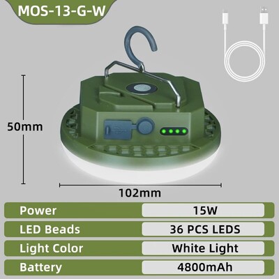 Palapinės šviesos įkraunamas žibintas, nešiojamasis avarinis naktinio turgaus apšvietimas, lauko stovyklavimo lemputės žibintuvėlis, namų avarinis šviesos diodas