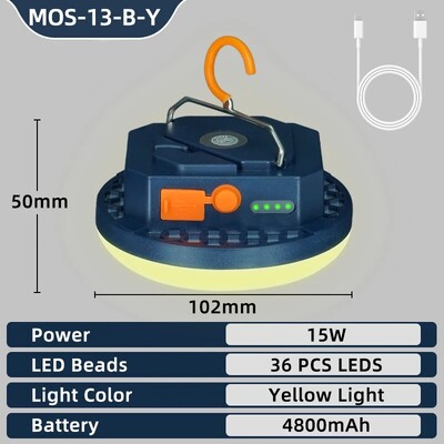 Palapinės šviesos įkraunamas žibintas, nešiojamasis avarinis naktinio turgaus apšvietimas, lauko stovyklavimo lemputės žibintuvėlis, namų avarinis šviesos diodas