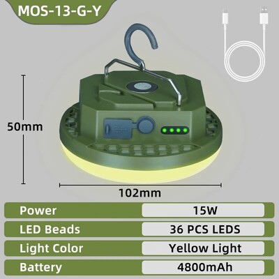 Palapinės šviesos įkraunamas žibintas, nešiojamasis avarinis naktinio turgaus apšvietimas, lauko stovyklavimo lemputės žibintuvėlis, namų avarinis šviesos diodas