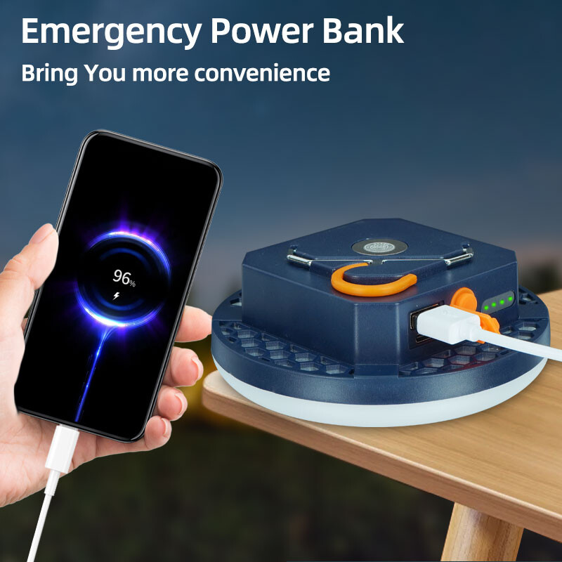 Palapinės šviesos įkraunamas žibintas, nešiojamasis avarinis naktinio turgaus apšvietimas, lauko stovyklavimo lemputės žibintuvėlis, namų avarinis šviesos diodas