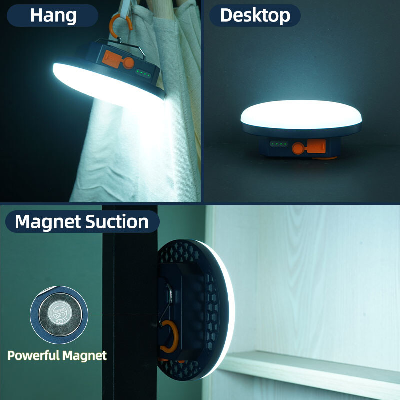 Palapinės šviesos įkraunamas žibintas, nešiojamasis avarinis naktinio turgaus apšvietimas, lauko stovyklavimo lemputės žibintuvėlis, namų avarinis šviesos diodas