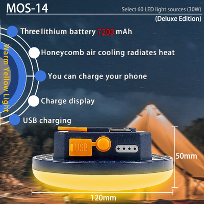 MOSLIGHTING Svjetlo za šator Punjiva svjetiljka Prijenosno noćno svjetlo za tržnicu Vanjsko kampiranje Žarulja Svjetiljka Svjetiljka Kućna LED