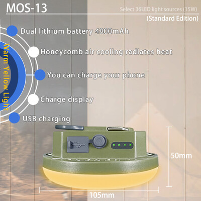 MOSLIGHTING Svjetlo za šator Punjiva svjetiljka Prijenosno noćno svjetlo za tržnicu Vanjsko kampiranje Žarulja Svjetiljka Svjetiljka Kućna LED