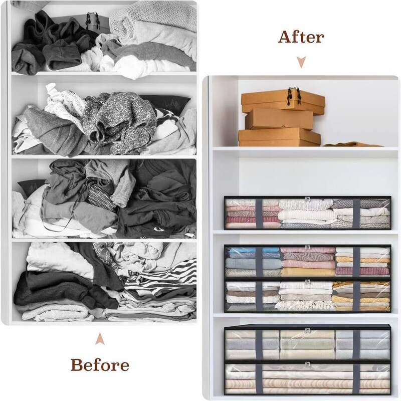 Saci de depozitare, depozitare haine, containere de depozitare sub pat, organizatoare pliabile de depozitare pentru haine și lenjerie de pat
