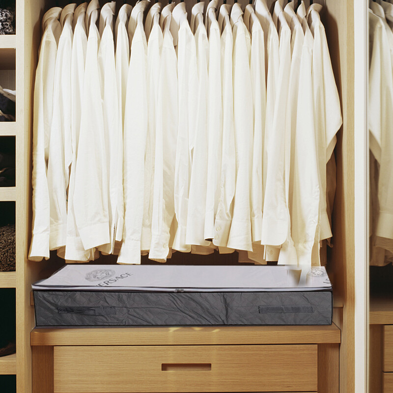 Cutii de depozitare groase, respirabile, sub pat, 2 buc. Genți pliabile sub pat, organizator cu fermoar, pungi de depozitare pentru haine sub pat