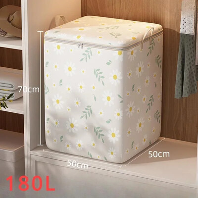 Karikatūras margrietiņu raksta uzglabāšanas kaste liela ietilpība rāvējslēdzēja organizators Daudzpusīgs putekļu necaurlaidīgs konteiners apģērbu uzglabāšanas soma