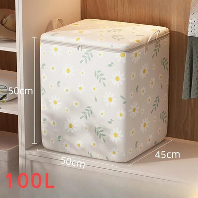 Karikatūras margrietiņu raksta uzglabāšanas kaste liela ietilpība rāvējslēdzēja organizators Daudzpusīgs putekļu necaurlaidīgs konteiners apģērbu uzglabāšanas soma