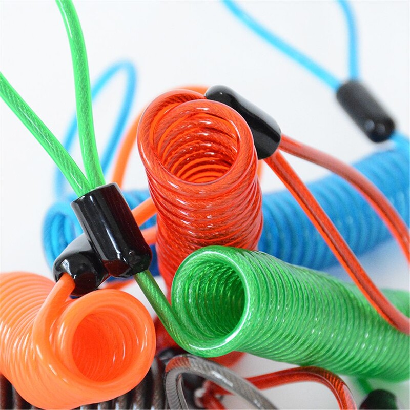 2,5 m biztonsági kábel sisak drót kerékpárzár kötél tárcsafék lopásgátló biztonsági emlékeztető motorkerékpár riasztó merész rugó