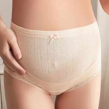 Εσώρουχα για έγκυες γυναίκες Ρυθμιζόμενο Tummy Control Lace εσώρουχα μονόχρωμα εσώρουχα καθαρό βαμβακερό ψηλόμεσο μητρότητας