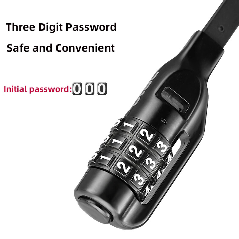 ULAC Ciclism Blocare cu parolă din 3 cifre MTB Bicicletă de drum Blocare portabilă pentru cască din aliaj de zinc Blocare de siguranță pentru bicicletă Antifurt Cod combinat