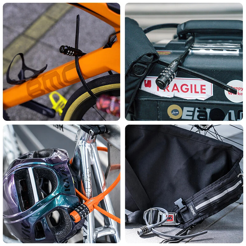 ULAC Ciclism Blocare cu parolă din 3 cifre MTB Bicicletă de drum Blocare portabilă pentru cască din aliaj de zinc Blocare de siguranță pentru bicicletă Antifurt Cod combinat
