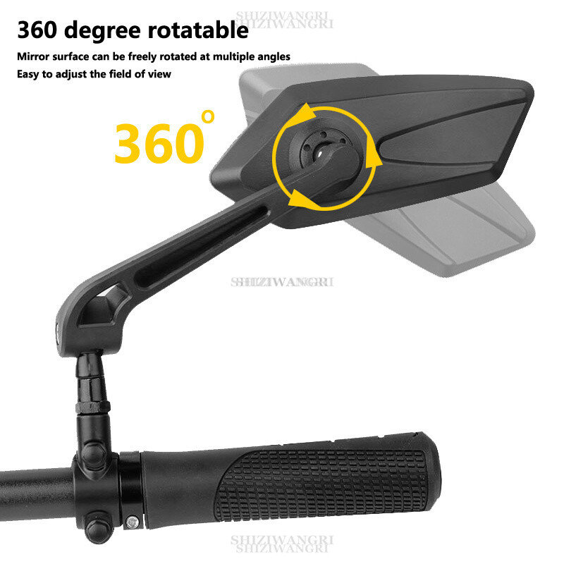 Dviračio galinio vaizdo veidrodėlis plataus diapazono galinis taikiklis galinio vaizdo atšvaitas Reguliuojamas vairas, kairysis dešinysis veidrodis, dviratis, skaidrus