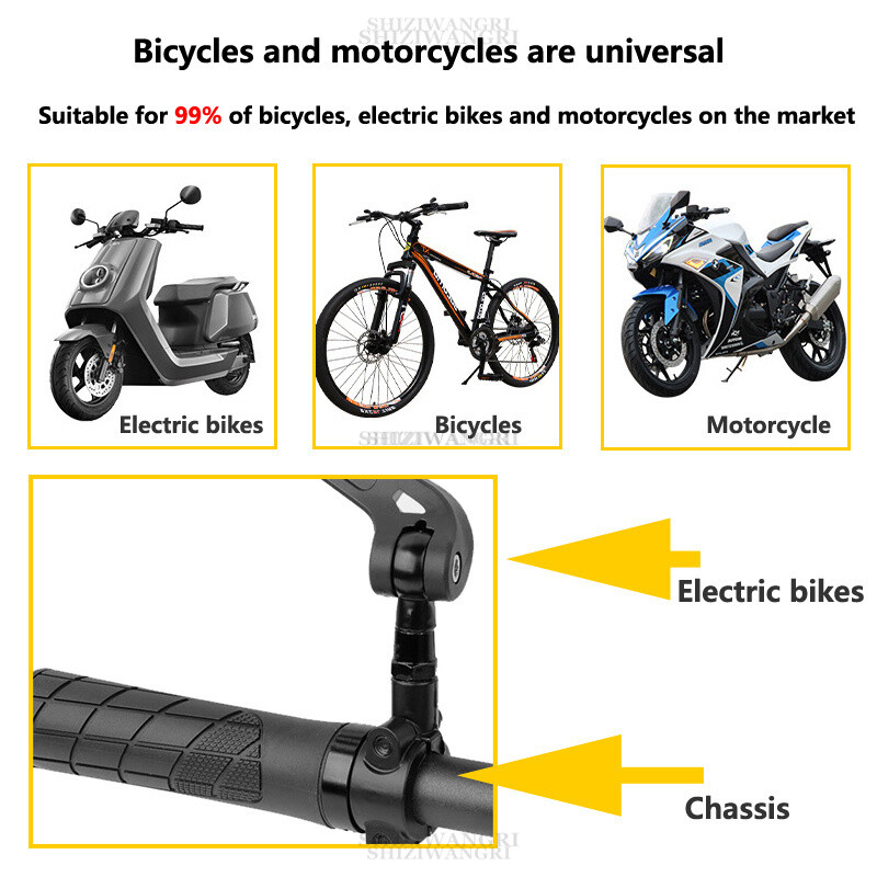 Dviračio galinio vaizdo veidrodėlis plataus diapazono galinis taikiklis galinio vaizdo atšvaitas Reguliuojamas vairas, kairysis dešinysis veidrodis, dviratis, skaidrus