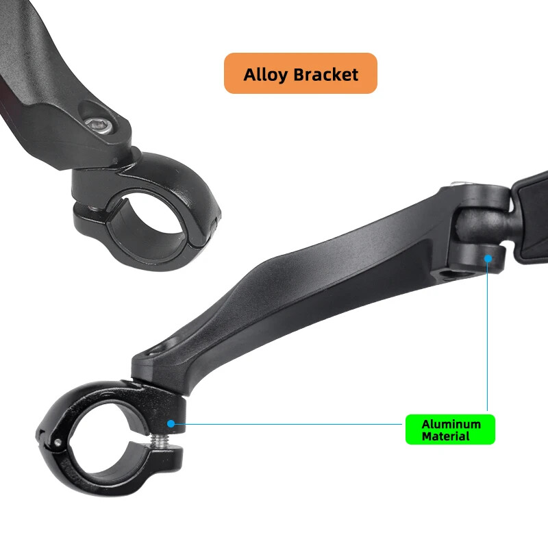 Lentila din oțel inoxidabil Oglinda retrovizoare pentru bicicletă Stânga Dreapta Rotație de 360 de grade Reflector de vedere clară Reglarea unghiului Suport din aliaj