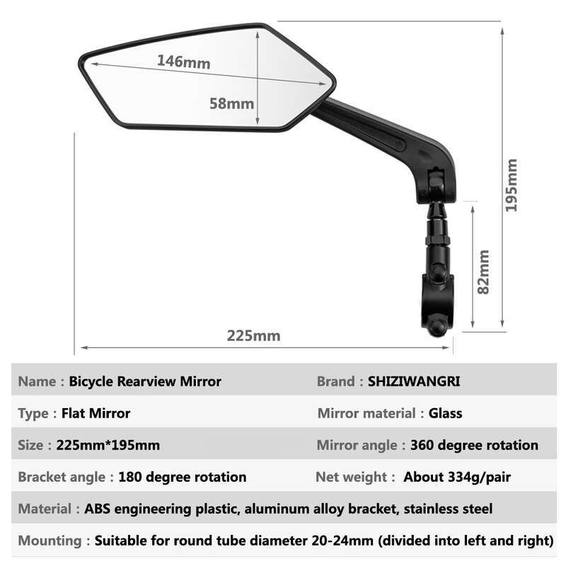 Kerékpáros tükör kerékpáros visszapillantó tükör kerékpárhoz HD állítható kerékpáros tükrök, bal jobb szögű széles kerékpártartozékok