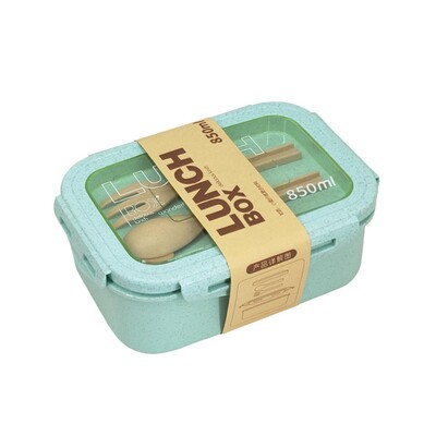 Búzaszalmából készült ebéddoboz Egészséges BPA-mentes Bento dobozok Mikrohullámú evőeszközök élelmiszertároló konténer Levespohár ebéddoboz gyerekeknek
