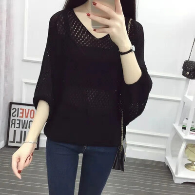 Sügistalvine V-kaelusega elegantne magus kudumine, õõnsaga ülaosaga naiste massiivne vabaaja kampsun, korea stiilis naiste sviiter 2023