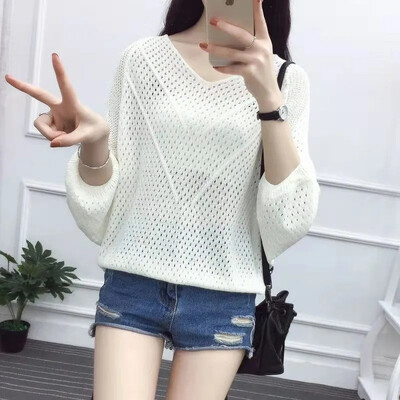 Sügistalvine V-kaelusega elegantne magus kudumine, õõnsaga ülaosaga naiste massiivne vabaaja kampsun, korea stiilis naiste sviiter 2023