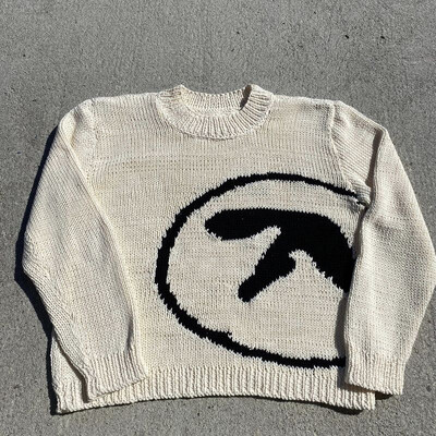 Ženski pulover Aphex Twin Knit Y2k Jesenski pulover Majice dugih rukava Vintage pletenina Džemper Ulična korejska ženska odjeća
