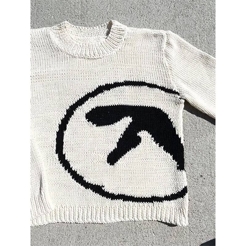 Ženski pulover Aphex Twin Knit Y2k Jesenski pulover Majice dugih rukava Vintage pletenina Džemper Ulična korejska ženska odjeća